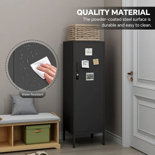 Vista 6 de Steehoom Armario de almacenamiento de metal con cerradura, armario con cerradura de 4 niveles, taquillas para empleados, vestuario, hogar, oficina