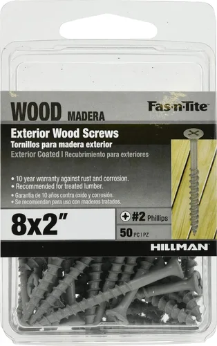 Vista 4 de 50 tornillos de cubierta exterior (#8 x 2) Tornillos Phillips Drive para cubierta de madera exterior Sujetadores resistentes a la corrosión