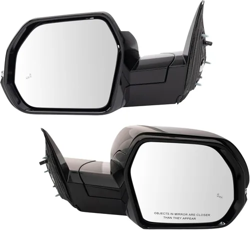 Vista 57 de TRQ Conjunto de 2 piezas de espejo lateral para conductor y pasajero, ajuste eléctrico, sin calefacción, sin memoria, color negro, compatible