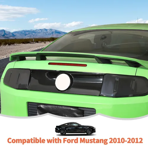 Vista 7 de RT-TCZ Cubierta de lámpara de luz trasera, marco de guardia, biseles, accesorios de decoración para Ford Mustang (2010-2012 negro ahumado)