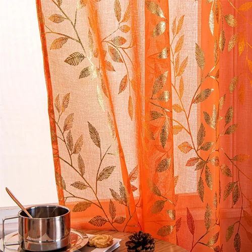 Vista 13 de Deeprove Cortinas traslúcidas color aguamarina y dorado de 63 pulgadas de largo, 2 paneles para decoración de dormitorio, cocina, decoración