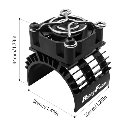 Vista 3 de Disipador de calor de motor RC con ventilador de enfriamiento de 5 V, apto para 540 550 3650 F540 3660 3670 Tamaño sin escobillas Motor Disipador