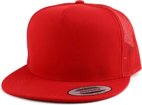 Vista 4 de Trendy Apparel Shop Oversize XXL Estructurado Blanco 5 Panel Flatbill Snapback Mesh Cap Negro