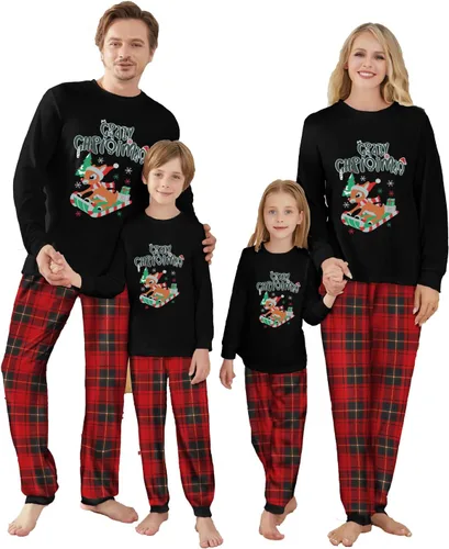 Vista 32 de OAKFashion Conjuntos de Pijamas Familiares de Navidad, Pijamas Familiares a Juego de Navidad Ropa de Dormir Pjs