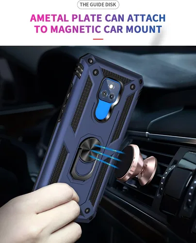 Vista 4 de Funda para Moto G Play 2021, con protector de pantalla de vidrio templado [2 unidades], funda resistente de grado militar, antiarañazos, a prueba