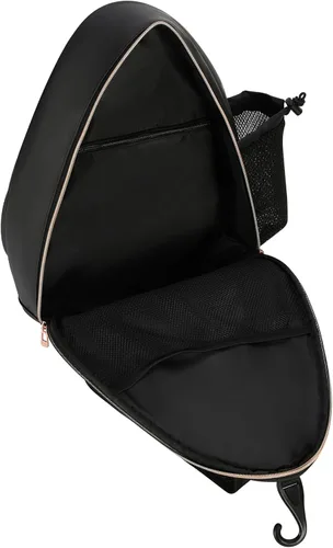 Vista 5 de Mochila de Tenis Cruzada de un Hombro de PU Blanco para Niñas, Bolsa de Tenis, Bolsa Bandolera para Raqueta de Tenis para Mujeres, con Portabotellas
