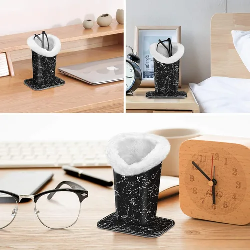 Vista 85 de Fintie Soporte para anteojos forrado de felpa con base magnética, estuche de cuero vegano prémium para lentes