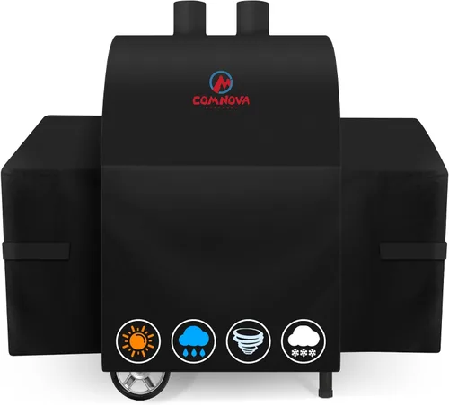 Vista 19 de Comnova Cubierta de Parrilla para Char Griller de 3 Quemadores de Combustible Dual – Cubierta de Ahumador 600D para Char Griller, Cubierta