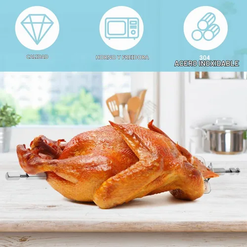 Vista 6 de DOITOOL - Tenedor de acero inoxidable para freidora de aire, piezas de repuesto para accesorios de freidora de aire, tenedor de pollo asado, carne