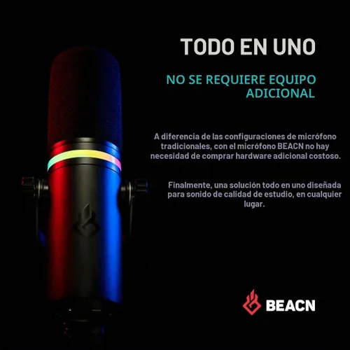 Vista 6 de BEACN Micrófono USB dinámico para PC - Podcast profesional y micrófono de Oscuro
