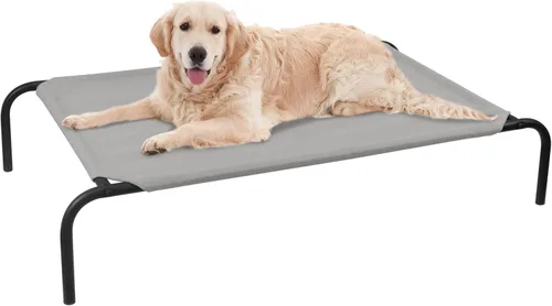 Vista 7 de Cuna elevada para mascotas pequeñas, cama elevada para perros con malla transpirable, marco de acero resistente