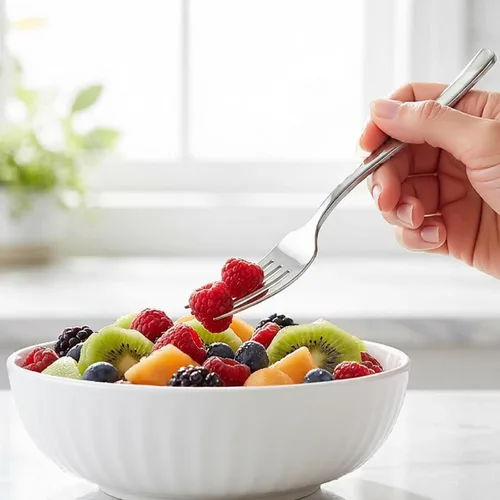 Vista 4 de Tenedores de postre de 12 piezas, tenedor de ensalada de acero inoxidable