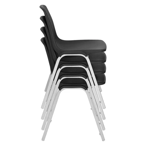 Vista 6 de NPS® Serie 8100 - Silla apilable con carcasa de polietileno, color negro