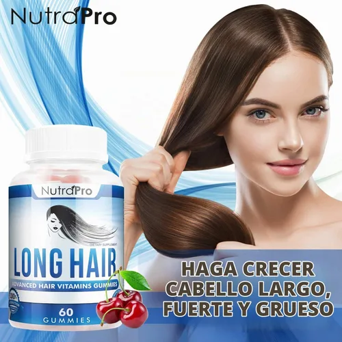 Vista 2 de NutraPro Gomitas de cabello largo – Suplemento anti-pérdida de cabello para un crecimiento más rápido del cabello débil y adelgazante – Crece