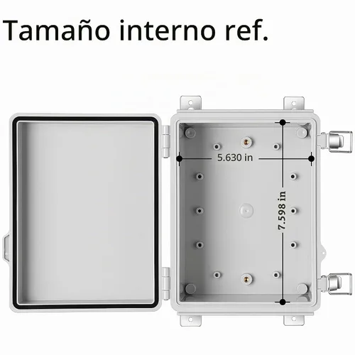 Vista 4 de Caja de conexiones Gratury, carcasa de plástico impermeable IP67 para proyectos eléctricos, cubierta con bisagras gris, incluye placa de montaje