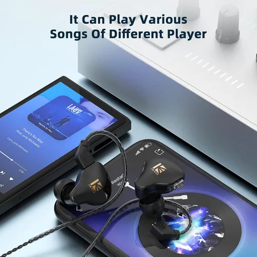 Vista 5 de YINYOO KBEAR KS1 Negro Sin Mic+KBEAR KS1 Blanco con Micrófono HiFi Monitor Auriculares