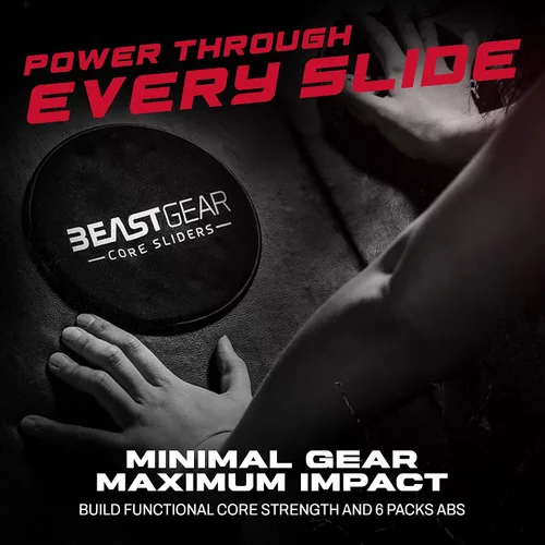 Vista 4 de Deslizadores Core de Beast Gear – Discos deslizantes de doble cara para ejercicios abdominales – Alfombras y suelos duros