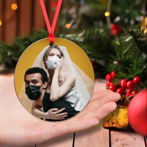 Vista 5 de Fortheday Adorno de Navidad personalizado 2023, adorno con foto personalizable, juego de decoración de árbol de Navidad, creativo (sobrevivido)