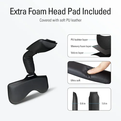 Vista 4 de 2023 Upgraded Head Strap for Oculus Quest 2, Elite Strap Replacement with Both TPU Silicone Pad & PU Sponge Pad, Comfort Head Strap Accessories