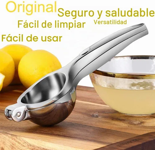 Vista 2 de Exprimidor de limón resistente, exprimidor de cítricos de metal de máximo rendimiento de jugo y prensa manual de lima, herramienta de cocina y bar