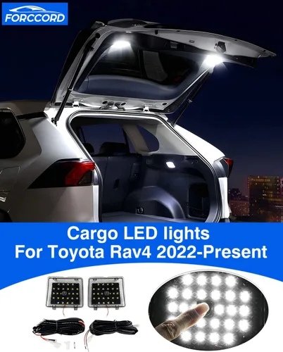 Vista 2 de Compatible con 2 PCS Luces LED de Carga Toyota RAV4 2022 2023 2024 2025 Kit de Luces de Techo del Maletero Lámparas para Puerta Trasera Lámparas