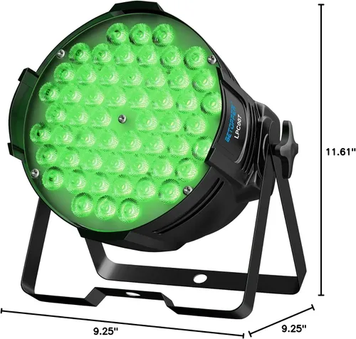 Vista 10 de BETOPPER Luces DJ DMX activadas por sonido, 54 x 3W LED Par Luces RGB DMX, DJ Par Iluminación para iglesia, concierto, boda, fiesta, bar