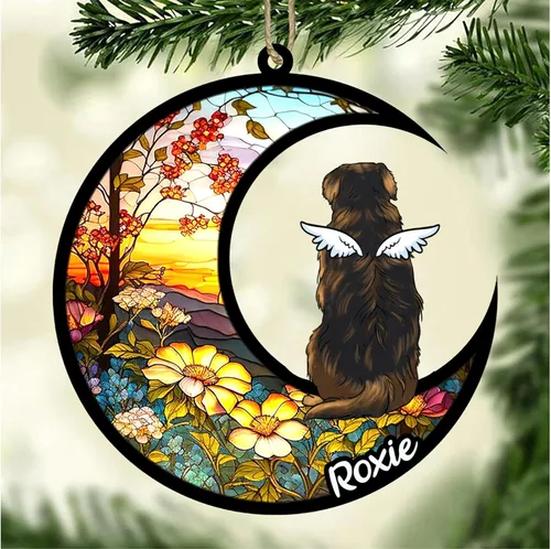Vista 83 de LOVELYPOD Adorno de Navidad personalizado para perro Basset Hound (marrón) Basset Hound (marrón) adorno para atrapasoles de perro, razas de perros