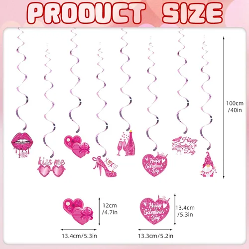 Vista 3 de Decoraciones de fiesta del día de Galentine Happy Galentine's Day - Cartel de feliz día de Galentine para colgar globos de fiesta del día de San
