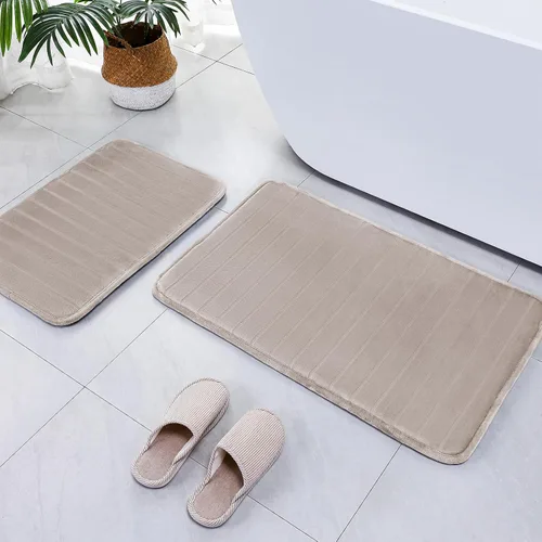 Vista 12 de SWEMSTAR Alfombra de baño de espuma viscoelástica con alfombra de inodoro, tapete de baño absorbente de agua para suelo de baño, antideslizante