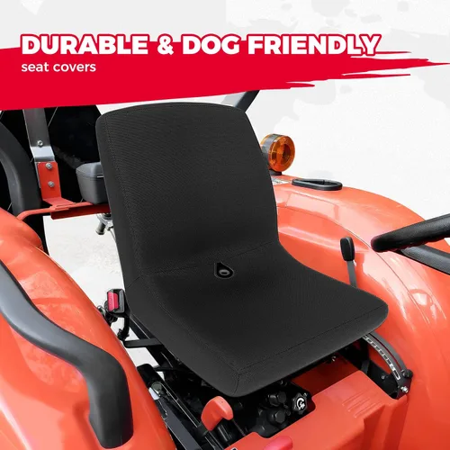 Vista 6 de KEMIMOTO Funda de asiento compatible con Kubota para tractor L2501, L3301, L3901, L4701, L3302, L3902, Kubota LA765, protección de tela Oxford negra