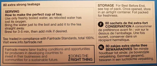 Vista 2 de Marks and Spencer Reino Unido. Bolsas de té extra fuertes 80 bolsas. (1 paquete)