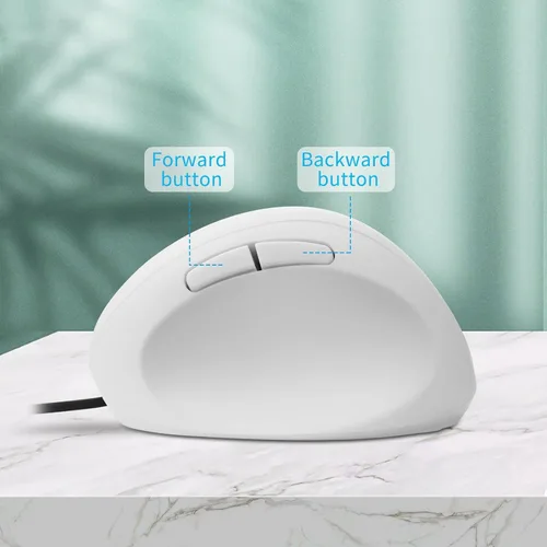 Vista 6 de Sokelinn-six Mouse vertical con cable, mouse ergonómico para juegos de mano derecha 800 1200 1600 DPI ajustable, muñeca óptica USB, ratones