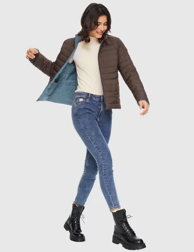 Vista 9 de ELEZAY Chaqueta acolchada reversible para mujer, plegable, ligera, acolchada