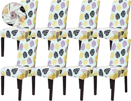 Vista 54 de Sufdari Juego de 2 fundas para sillas de comedor, fundas para sillas de cocina, fundas para sillas Parsons, protectores de sillas de elastano