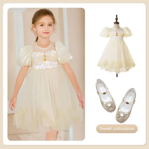 Vista 5 de Furdeour Zapatos de vestir para niñas, zapatos de princesa Mary Jane para bodas, flores, damas de honor, tacones con purpurina para niños pequeños