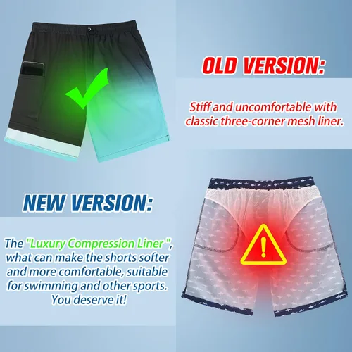Vista 6 de Zando Traje de baño para hombre, pantalones cortos de playa de secado rápido para hombre, trajes de baño para playa, pantalones cortos de natación