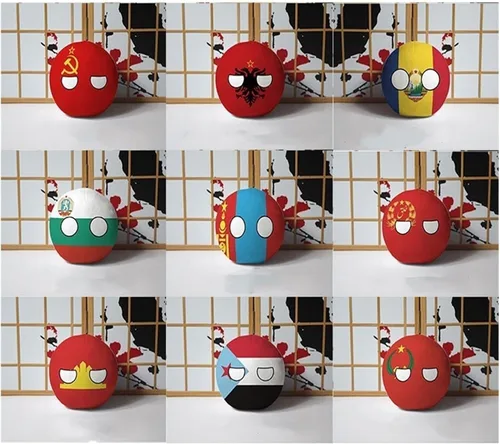Vista 2 de Polandball Countryballs Muñeco de peluche Ucrania España Hungría Portugal Rumanía Grecia Austria México Polonia Ball (15,3.8 pulgadas)