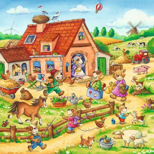 Vista 5 de RAVENSBURGER Rompecabezas 05249 Ravensburger, Vacaciones en el país, 3 x 49 piezas, rompecabezas para niños a partir de 5 años