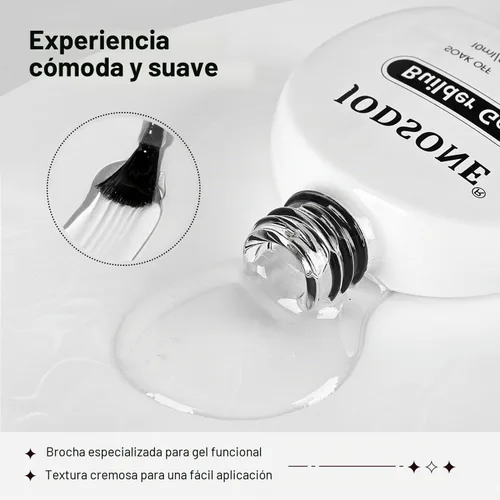 Vista 4 de JODSONE 2 unidades de gel constructor de 0.3 fl oz para uñas, gel constructor transparente para solución de engrosamiento de uñas, extensión