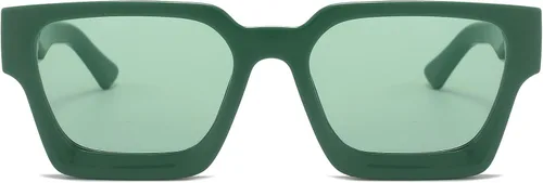 Vista 4 de Gafas de sol cuadradas gruesas de moda para mujeres y hombres, gafas rectangulares retro vintage
