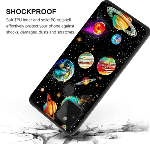 Vista 431 de Funda delgada para Google Pixel 4 XL, funda delgada de silicona de TPU suave a prueba de golpes para Google Pixel 4 XL, astronauta Galaxy