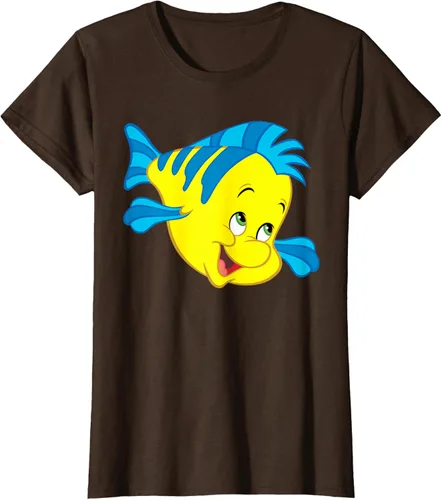 Vista 18 de Disney Camiseta de disfraz de cara grande de la Sirenita Flounder Sidekick