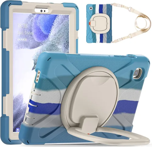 Vista 13 de 360 Rotation Case for Galaxy Tab ActivePro/Tab Active4 Pro/Active 5 Pro 10.1" Sturdy Cover Rotate Ring Stand Shoulder Carrying Strap Hand Strap