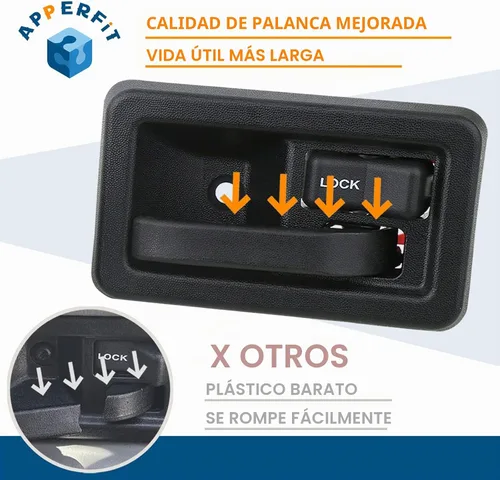Vista 3 de APPERFiT Manijas de Puerta Exterior e Interior con Retenedores Compatibles con Jeep Wrangler YJ TJ 1991-2002 con Puertas Completas Reemplaza