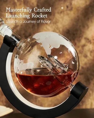 Vista 5 de Regalos para hombres y papá, juego de decantadores de whisky Kollea con iluminación única de globo y 7 colores RGB, regalo divertido de Navidad