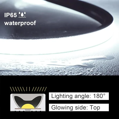 Vista 5 de Tira de luces LED de neón 5V USB, luces de cuerda regulables blancas, tira de luz LED COB de neón de 6.56 pies, señal de neón impermeable flexible