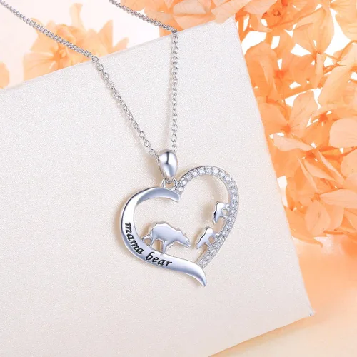 Vista 2 de Collar de plata esterlina para mamá, regalo para el día de la madre, dije o brazalete para mamá