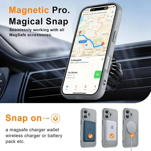Vista 457 de MOCCA - Funda magnética resistente para iPhone XR de 6.1 pulgadas, compatible con MagSafe, funda con protección contra caídas de grado militar