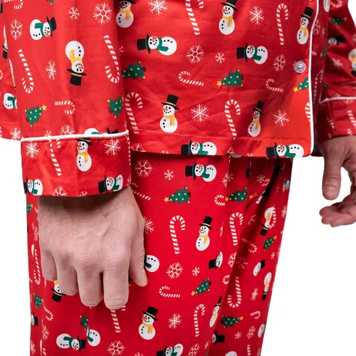 Vista 5 de JOYIN Conjunto de pijama familiar a juego, pijama de Navidad a cuadros negros y rojos, pantalones de descanso y calcetines