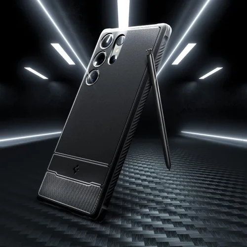 Vista 3 de Spigen Rugged Armor - Funda diseñada para Galaxy S23 Ultra (2023) [protección de grado militar], color negro mate